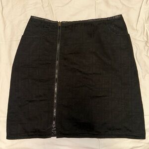VINTAGE Fendi Logo Print Black Skirt Medium Length Reversible